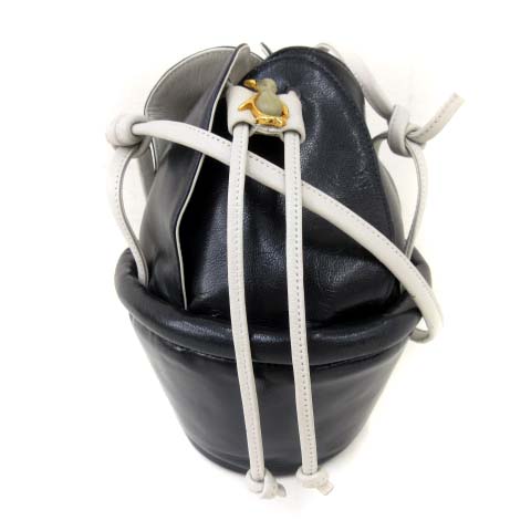 キタムラ Kitamura ショルダーバッグ ポシェット 筒型 巾着 レザー 紺 ネイビー 鞄 Fk レディース 052 ベクトルパーク