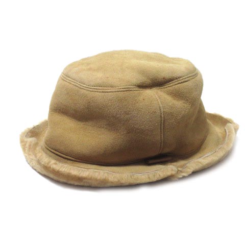 コーチ COACH ムートン ハット 帽子 レディース 羊革 M/L ベージュ X