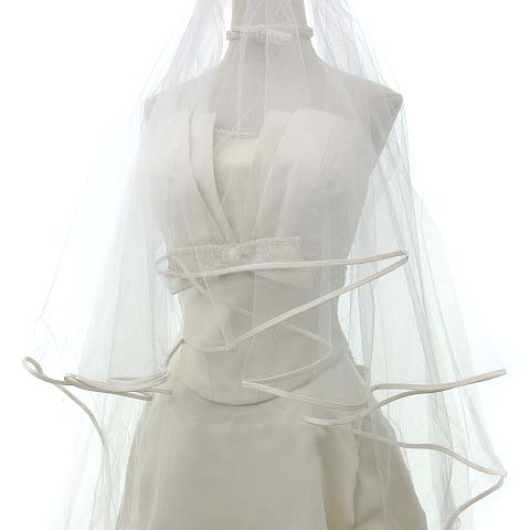 カンタベッラ Canta Bella ウェディングドレス セパレート スパンコール ビーズ装飾 トレース ベール グローブ チョーカー付き 結婚式 挙式 ブライダル 約sサイズ 白 オフホワイト レディース 052 ベクトルパーク