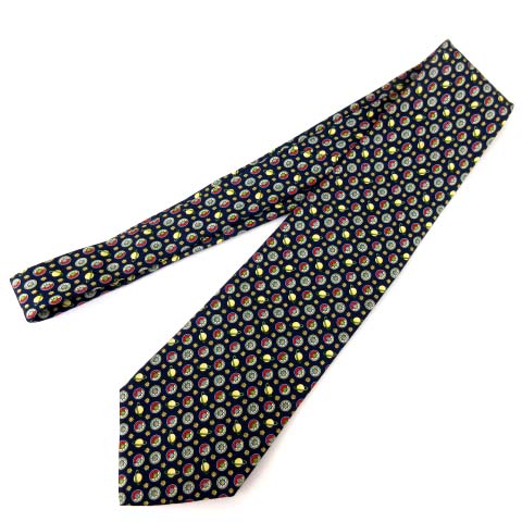 サルヴァトーレフェラガモ Salvatore Ferragamo 美品 ネクタイ レギュラータイ 土星 星 宇宙 総柄 シルク100 イタリア製 紺 ネイビー スーツ ビジネス 小物 Fk Ibo15 メンズ 052 ベクトルパーク