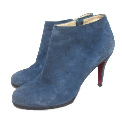 クリスチャンルブタン Christian louboutin ブーティ サイドジップ 紺 