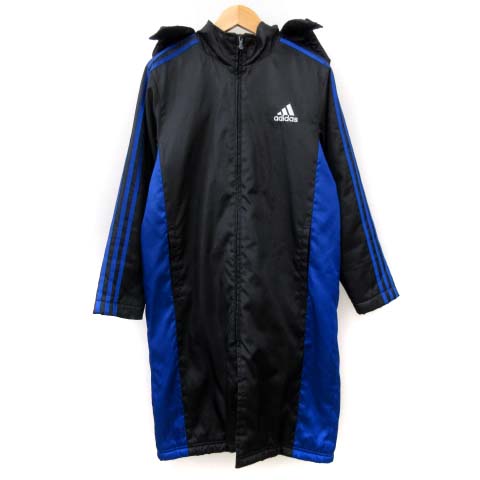 アディダス adidas ベンチコート 裏ボア ロング ライン プリント  