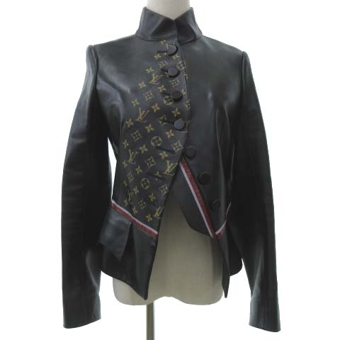 ルイヴィトン LOUIS VUITTON 美品 16年 レザー ジャケット モノグラム 
