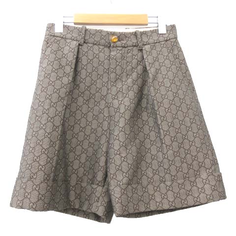 グッチ GUCCI 18SS GGジャガード ショートパンツ タック ショーツ ロゴ 
