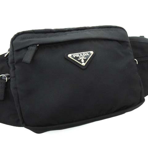 プラダ PRADA ボディバッグ ナイロン ウエストポーチ ロゴプレート