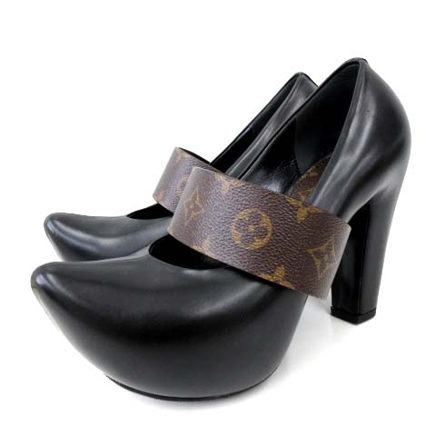 ルイヴィトン LOUIS VUITTON パフィーライン パンプス レザー 