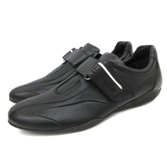 全品送料0円 27cm 9 レザー ベルクロ 6 ドライビングシューズ スニーカー Sport Zegna スポーツ ゼニア 黒 C Ibo14 ブラック スニーカー