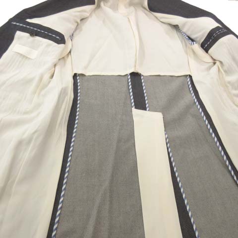 フランクリンテーラード FRANKLIN TAILORED 美品 チェスターコート ロング カシミヤ混 ラペル切替 ジャケット 2 紺 ネイビー メンズ