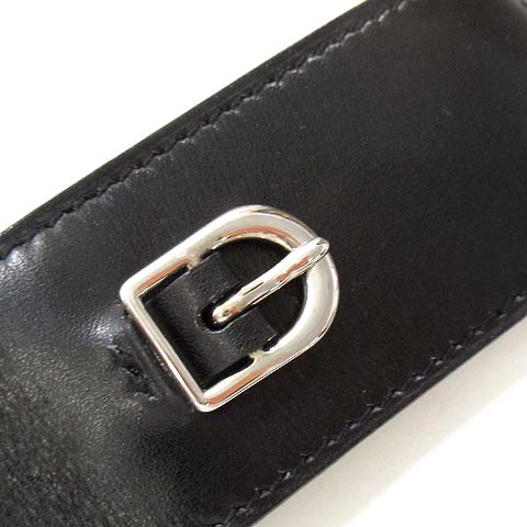 マルジェラ レザーバングル 黒 フランス製 エルメス HERMES パバン レザー バングル カーフ マルジェラ期
