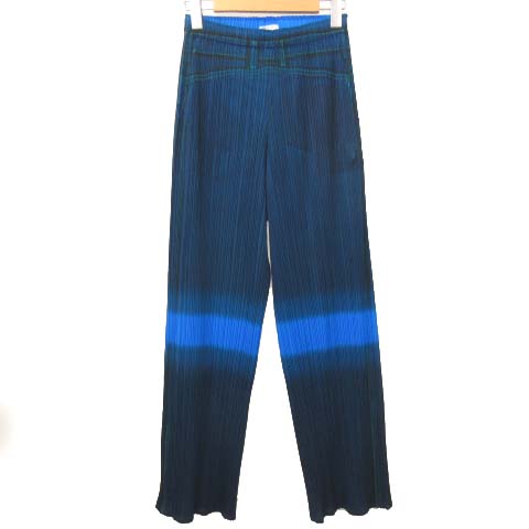 PLEATS PLEASE レアプリント グリーン転写デニム プリーツワンピース ...
