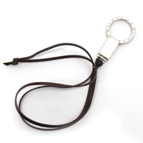 □新同□ ブルガリ BB キーリング キーホルダー ブラウン ゴールド  