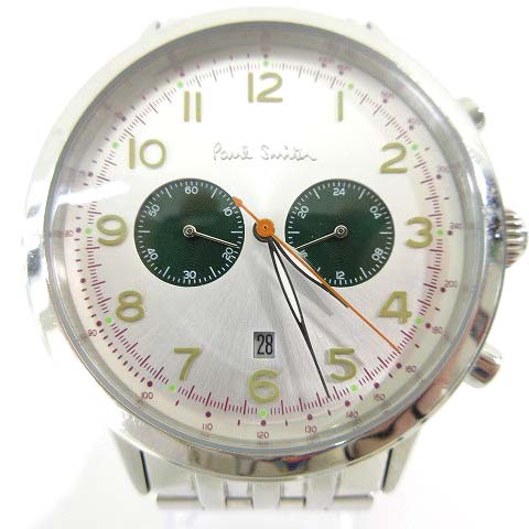 ポールスミス Paul Smith 腕時計 クロノグラフ クオーツ 1001 アナログウォッチ 3針 日付カレンダー ホワイト文字盤 白 ステンレススチール シルバー メンズ 052 ベクトルパーク ポールスミス Paul Smith 腕時計 クロノグラフ クオーツ 1001 アナログウォッチ 3針 日付カレンダー ホワイト文字盤 白 ステンレススチール シルバー メンズ 052 ベクトルパーク