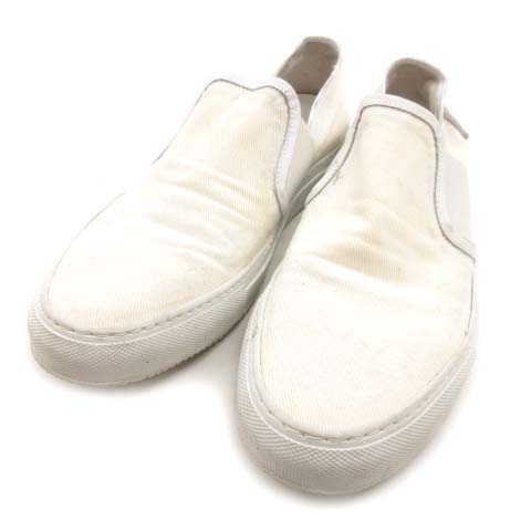 フィリップモデル Philippe Model スリッポン スニーカー ローカット カジュアルシューズ 裏毛 デニムキャンバス生地 ブランドロゴ エンブレム オールシーズン 41 26 白 ホワイト Ibo16 メンズ 052 ベクトルパーク