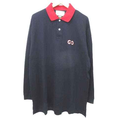 未使用品 グッチ GUCCI タグ付き ポロシャツ 長袖 レギュラーカラー 