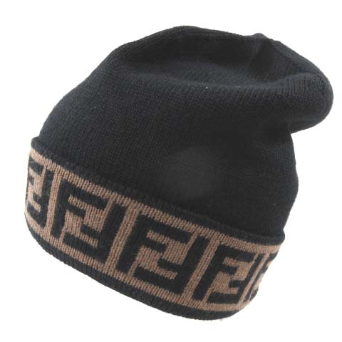フェンディ FENDI ニットキャップ ニット帽 ズッカ柄 帽子 FFモチーフ 