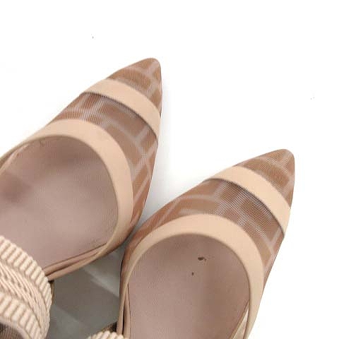 フェンディ FENDI コリブリ ズッカ柄 メッシュ パンプス メタルヒール  