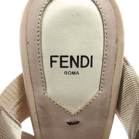 フェンディ FENDI コリブリ ズッカ柄 メッシュ パンプス メタルヒール  