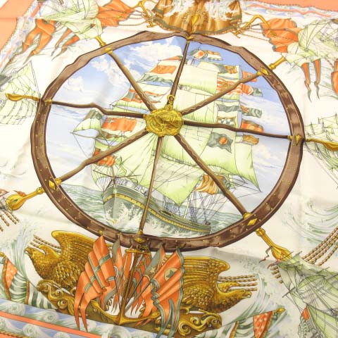 未使用品 エルメス HERMES カレ 90 Vive le vent 風よ吹け スカーフ 