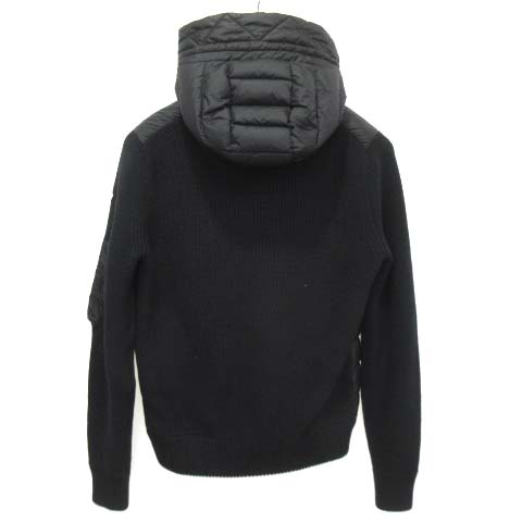 MONCLER フードロゴに ダウンカーディガン S 黒 4P94