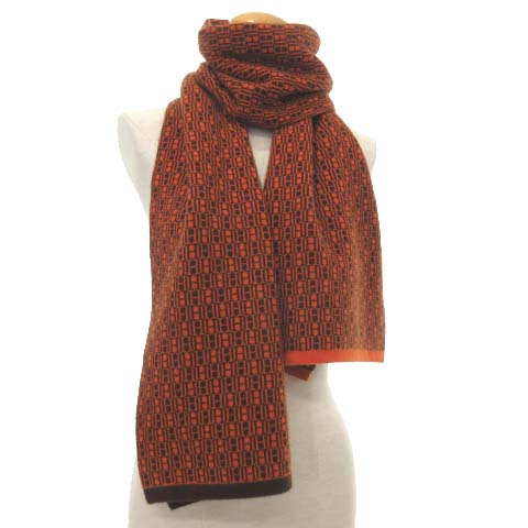 エルメス HERMES 美品 カシミヤ100% マフラー H総柄 マルジェラ期  