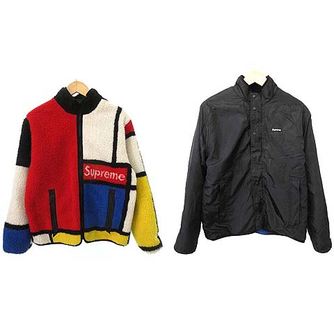 シュプリーム SUPREME 20AW Reversible Colorblocked Fleece Jacket 