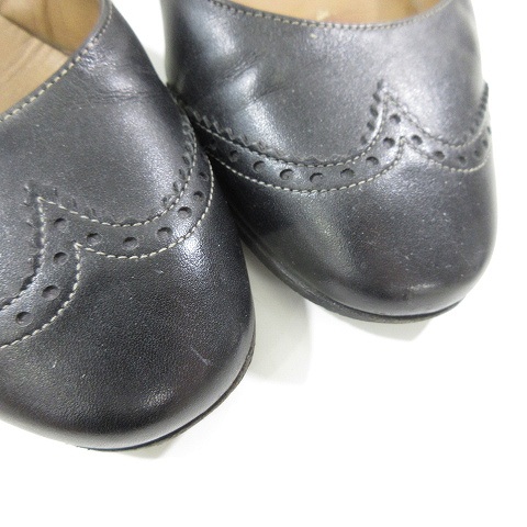 HERMES エルメス 靴 ウィングチップ パンプス(黒) ➕シャネル靴保管袋