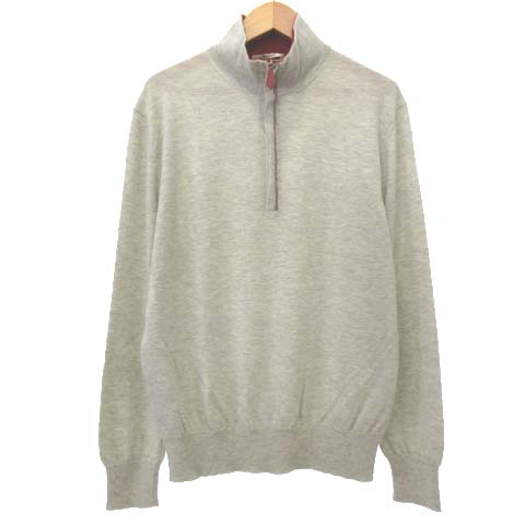 エルメス HERMES カシミヤ100% ハーフジップ ニット カットソー 長袖  