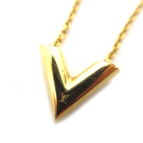 ルイヴィトン LOUIS VUITTON ネックレス エッセンシャル Vロゴ ロゴ 