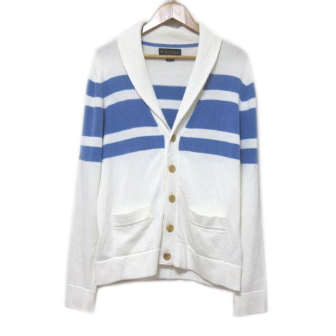 ブルックスブラザーズ Brooks Brothers カーディガン ニット 長袖 ショールカラー ボーダー 白 青 ホワイト ブルー S 170 96b コットン Ecm X メンズ 052 ベクトルパーク ブルックスブラザーズ Brooks Brothers カーディガン ニット 長袖 ショールカラー ボーダー 白 青 ホワイト ブルー S 170 96b コットン Ecm X メンズ 052 ベクトルパーク