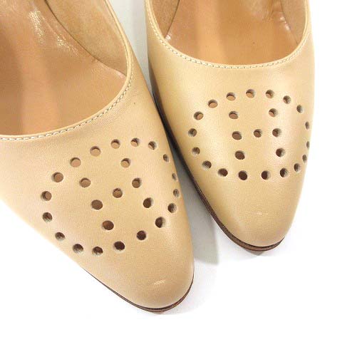 未使用品 エルメス HERMES パンプス Hロゴ パンチング エブリン チャン 