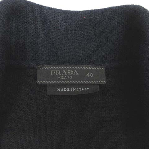 プラダ PRADA 美品 ニット ジャケット カシミヤ混 ウール テーラード  