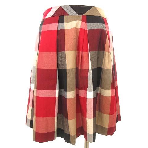 美品】ブルーレーベルクレストブリッジ ニットワンピース チェック袖 38