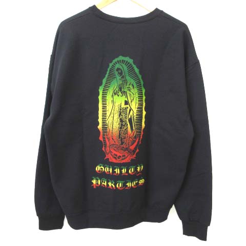 未使用品 ワコマリア WACKO MARIA 22SS CREW NECK SWEAT SHIRT クルーネック スウェット トレーナー 長袖 両面プリント 裏起毛 コットン 秋冬 L 黒 ブラック 22SS-WMC-SS06 メンズ 値打ち 新品未使用 wakco maria ワコマリア スウェットトレーナー スウェット