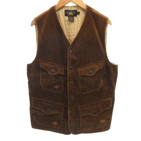 ダブルアールエル RRL 美品 コーデュロイ ベスト 尾錠 スナップボタン 