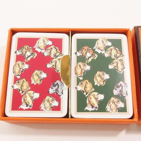 エルメス HERMES ミニトランプ 2点セット ドッグ柄 モチーフ カード