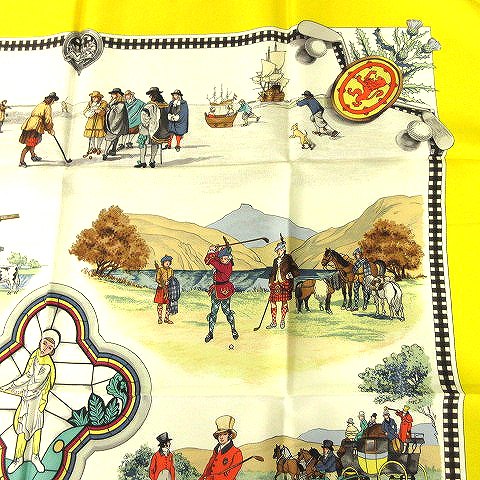 エルメス HERMES 美品 カレ 90 the royal ans ancient game of golf  