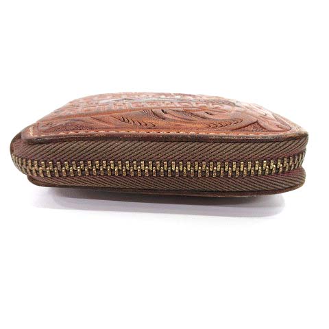 ダブルアールエル RRL 二つ折り財布 カービング ラウンドジップ  