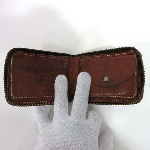 ダブルアールエル RRL 二つ折り財布 カービング ラウンドジップ  