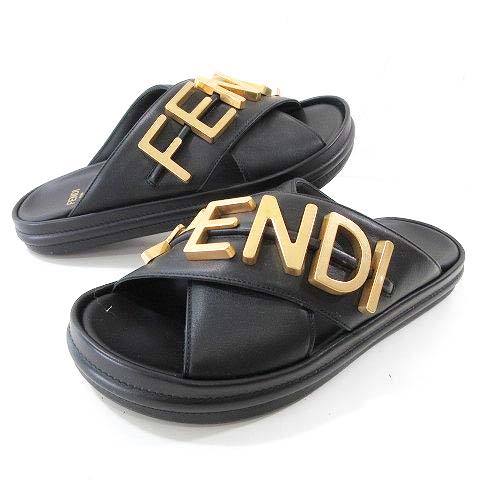 フェンディ FENDI 22ss グラフィ クロスバンド サンダル レザー 