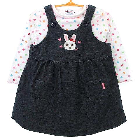 未使用品 ミキハウス mikihouse タグ付き デニム ジャンパースカート  