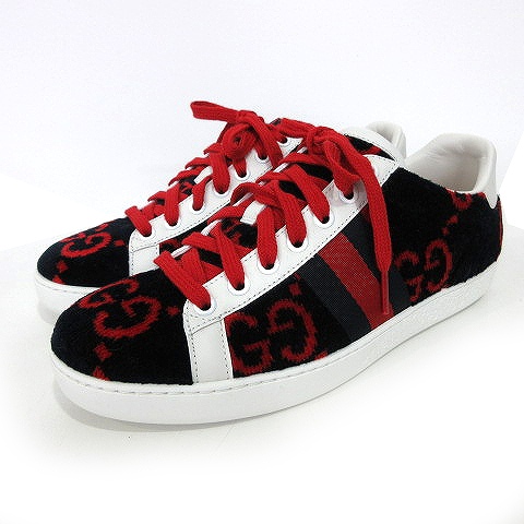未使用品 グッチ GUCCI テリークロス GG柄 スニーカー 431910 ベロア 