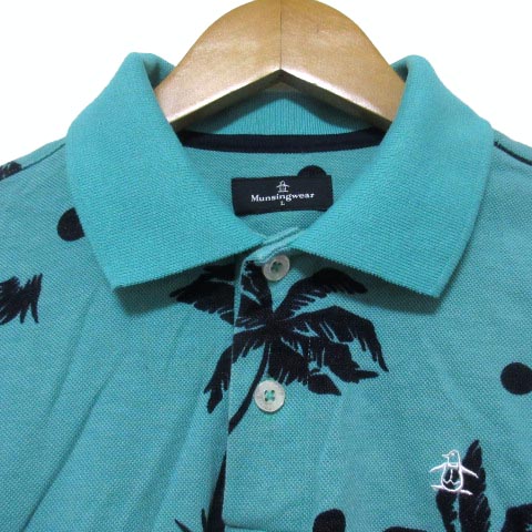 Munsingwear - 未使用　マンシングウェア　椰子の木プリント　半袖ポロシャツ　日本製　サイズL Munsingwear マンシングウェア グランドスラム ゴルフ