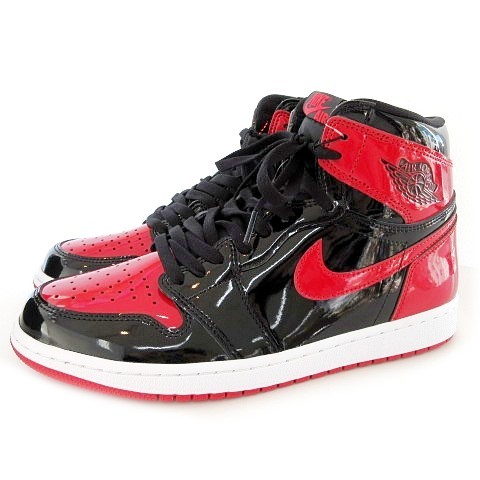 未使用品 ナイキ NIKE AIR JORDAN 1 RETRO HIGH OG Patent Bred タグ付  