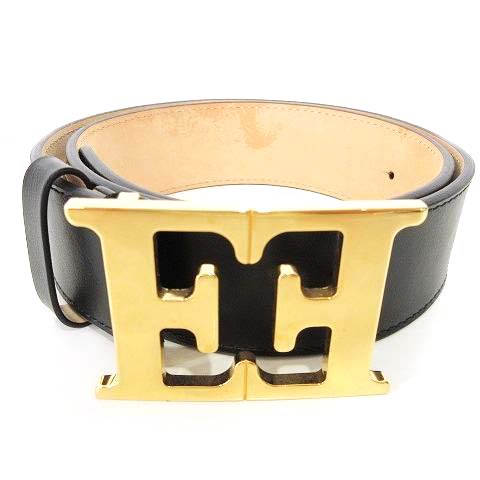 エスカーダ ESCADA 5029667 A001 レザーベルト バックル ロゴ ゴールド  