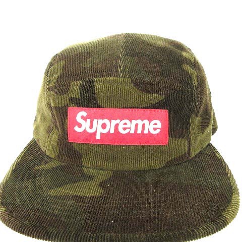 シュプリーム SUPREME 美品 コーデュロイ 迷彩 キャップ 帽子 ボックス 