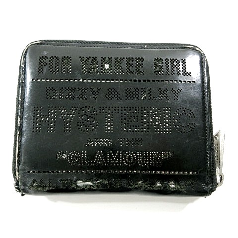 【美品】ヒステリックグラマー×ポーター 二つ折り財布 ラウンドジップ　黒 ポーター PORTER × ヒステリックグラマー 二つ折り財布