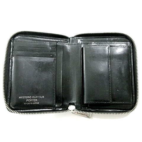 HYSTERIC GLAMOUR スタッズ 二つ折り財布 黒