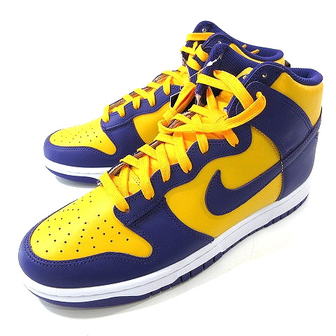 未使用品 ナイキ NIKE 22年 スニーカー ダンクハイ レトロ レイカーズ 