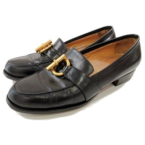エルメス HERMES ローファー レザー シェーヌダンクル 金具 34.5 34 1 