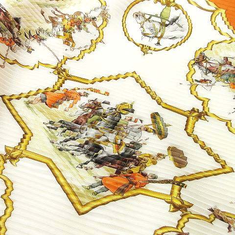 エルメス HERMES 美品 プリーツ カレ140 ムガル王朝の馬 LES CHEVAUX 